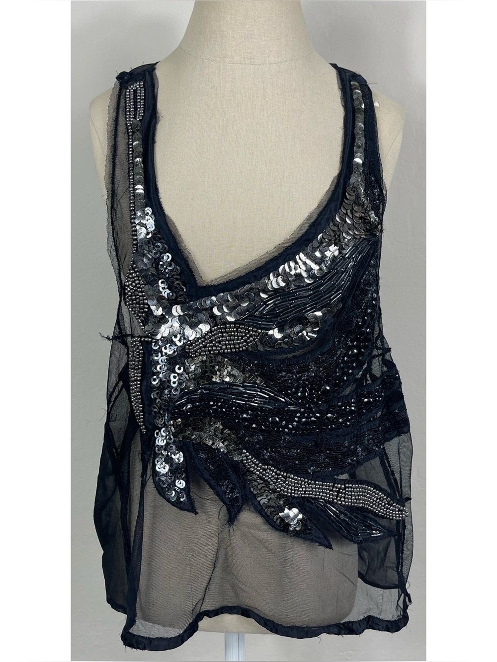 Collective Concepts Sequin Mesh Tank Top